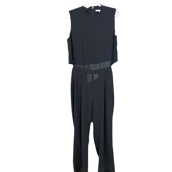DIANE VON FURSTENBERG Tali Crop Top Open Back Cropped Wide Leg Jumpsuit black,12 - Picture 4 of 16